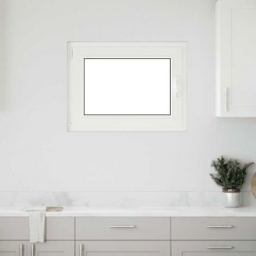 Gossi fereastra de subsol „risor” 80x60 cm rabatabil din stanga alb
