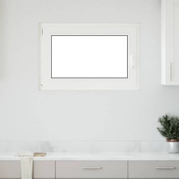 Gossi fereastra de subsol „risor” 90x60 cm rabatabil din stanga alb