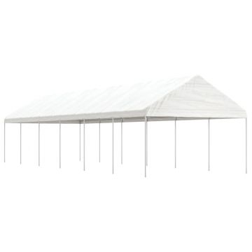 Gossi foisor cu acoperis, alb, 13,38x4,08x3,22 m, polietilena