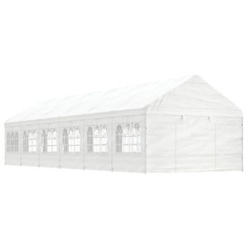 Gossi foisor cu acoperis, alb, 13,38x4,08x3,22 m, polietilena