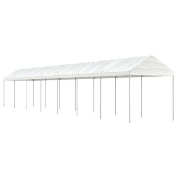 Gossi foisor cu acoperis, alb, 15,61x2,28x2,69 m, polietilena