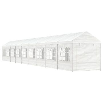 Gossi foisor cu acoperis, alb, 20,07x2,28x2,69 m, polietilena