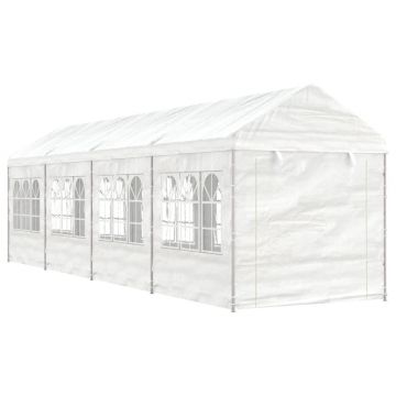 Gossi foisor cu acoperis, alb, 8,92x2,28x2,69 m, polietilena