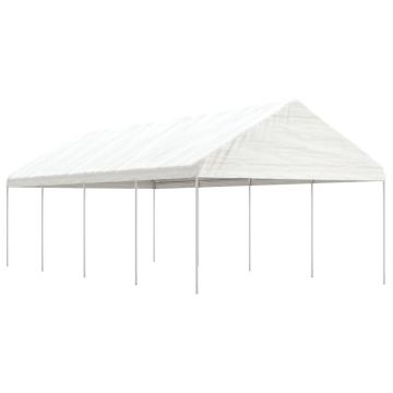Gossi foisor cu acoperis, alb, 8,92x4,08x3,22 m, polietilena