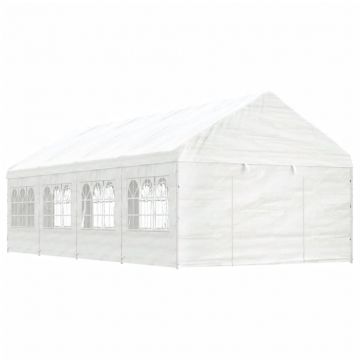 Gossi foisor cu acoperis, alb, 8,92x4,08x3,22 m, polietilena