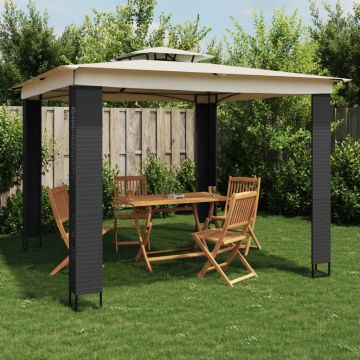 Gossi foisor cu acoperis dublu, crem, 2,94x2,94 m, otel
