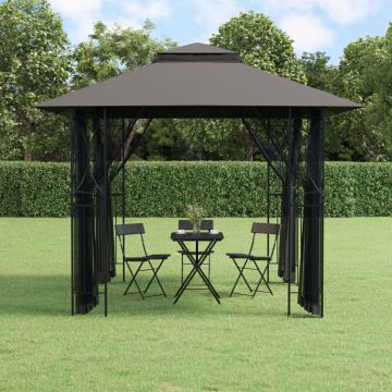Gossi foisor cu pereti laterali, antracit, 300x300x270 cm, otel