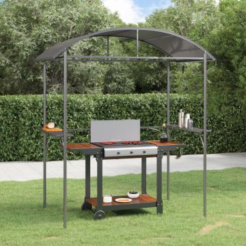 Gossi foisor gratar cu rafturi laterale, antracit 220x115x230 cm otel