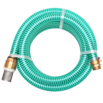 Gossi furtun de aspiratie, conectori de alama, 7 m,  25 mm, verde