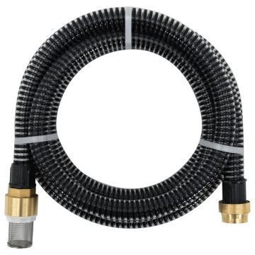Gossi furtun de aspiratie cu racorduri din alama, negru 1,1 10 m pvc