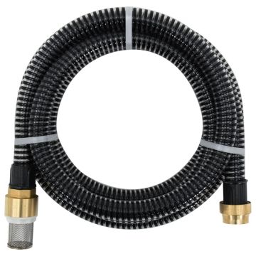 Gossi furtun de aspiratie cu racorduri din alama, negru 1,1 15 m pvc