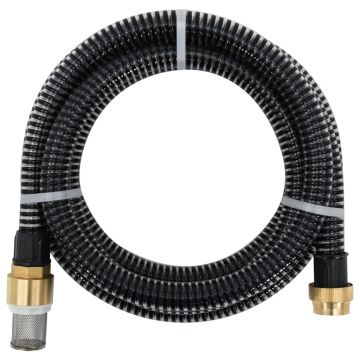 Gossi furtun de aspiratie cu racorduri din alama, negru 1,1 5 m, pvc