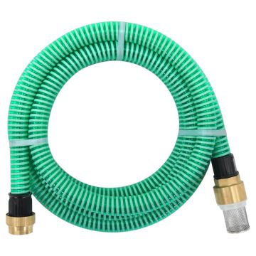 Gossi furtun de aspiratie cu racorduri din alama, verde 1,1 7 m, pvc