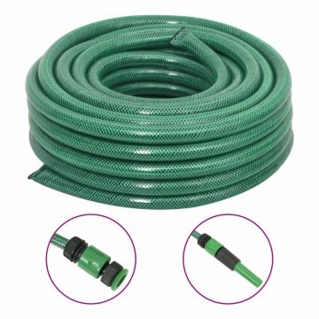 Gossi furtun de gradina cu set de racorduri, verde, 0,75, 30 m, pvc