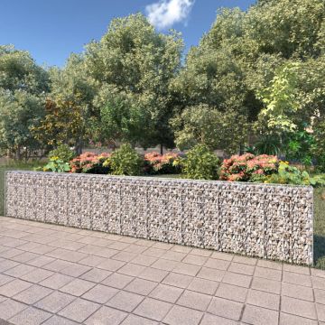 Gossi gabion perete cu capace, 600 x 30 x 100 cm, otel galvanizat
