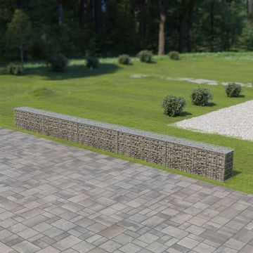 Gossi gabion perete cu capace, 600 x 30 x 50 cm, otel galvanizat