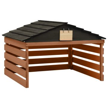 Gossi garaj masina de tuns iarba, negru & maro, 78x74x54 cm lemn brad