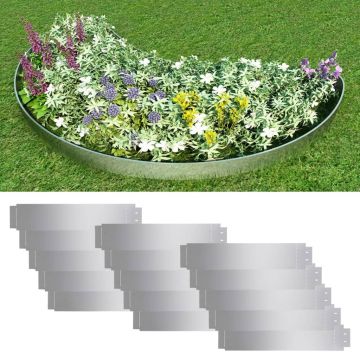 Gossi gard de gazon, 15 buc., 100 x 20 cm, otel galvanizat