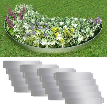 Gossi gard de gazon, 20 buc., 100 x 20 cm, otel galvanizat