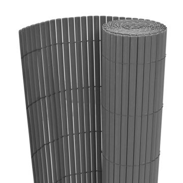 Gossi gard de gradina cu doua fete, gri, 90 x 300 cm, pvc