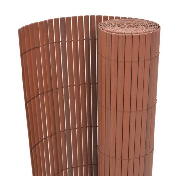 Gossi gard de gradina cu doua fete, maro, 90 x 500 cm, pvc