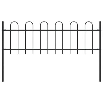 Gossi gard de gradina cu varf curbat, negru, 1,7 m, otel