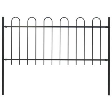 Gossi gard de gradina cu varf curbat, negru, 1,7 m, otel