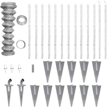 Gossi gard din plasa cu stalpi si tarusi, 25 x 1 m, otel galvanizat