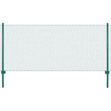 Gossi gard din plasa de sarma cu stalpi, verde, 25 x 0,75 m, otel
