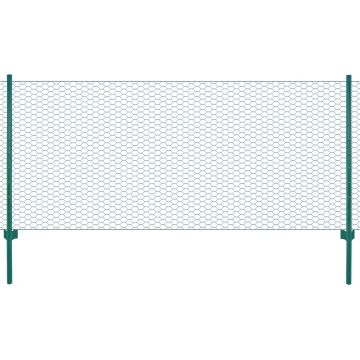 Gossi gard din plasa de sarma cu stalpi, verde, 25 x 1 m, otel