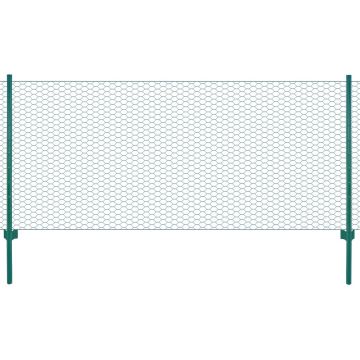 Gossi gard din plasa de sarma cu stalpi, verde, 25 x 1 m, otel