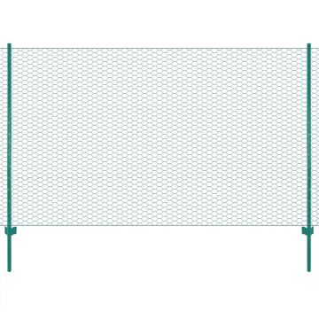 Gossi gard din plasa de sarma cu stalpi, verde, 25 x 2 m, otel