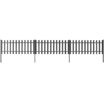 Gossi gard din sipci cu stalpi, 3 buc., 600x60 cm, wpc
