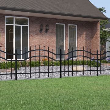 Gossi gard gradina cu varfuri negru 115 cm otel vopsit electrostatic