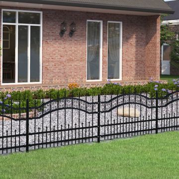 Gossi gard gradina cu varfuri negru 115 cm otel vopsit electrostatic