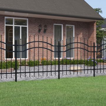 Gossi gard gradina cu varfuri negru 140 cm otel vopsit electrostatic