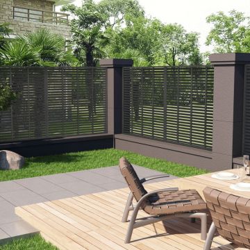 Gossi gard tip oblon, gri inchis, 180x180 cm, wpc