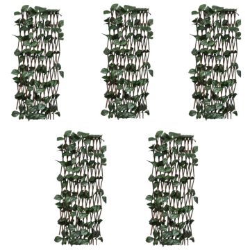 Gossi garduri cu zabrele, frunze artificiale, 5 buc.,180x60cm, salcie