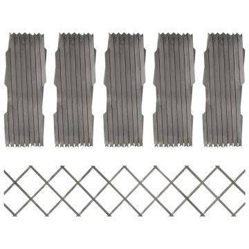 Gossi garduri din spalier, 5 buc., gri, 180x30 cm, lemn masiv de brad