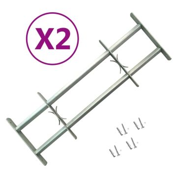 Gossi grilaje de siguranta reglabile ferestre, 2 buc., 1000-1500 mm