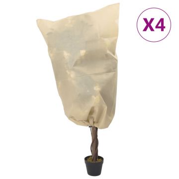 Gossi huse de fleece pentru plante cu snur 4 buc 70 g/m2 0,8x1 m