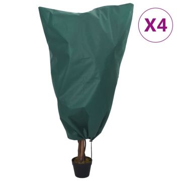 Gossi huse de fleece pentru plante cu snur 4 buc 70 g/m2 0,8x1 m
