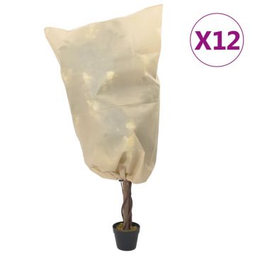 Gossi huse pentru plante din fleece cu snur 12 buc. 70 g/m2 0,8x1,2 m