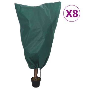 Gossi huse pentru plante din fleece cu snur 8 buc. 70 g/m2 0,8x1 m