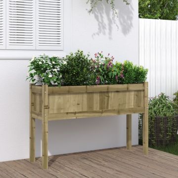 Gossi jardinier de gradina cu picioare, 110x31x70 cm, lemn pin tratat