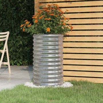 Gossi jardiniera argintiu 40x40x68 cm otel vopsit electrostatic