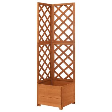 Gossi jardiniera colt cu spalier, 40x40x150 cm, lemn masiv brad