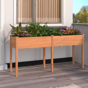 Gossi jardiniera cu captuseala, maro, 161x45x76 cm, lemn masiv brad