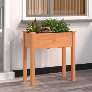 Gossi jardiniera cu captuseala, maro, 71x37x76 cm, lemn masiv de brad