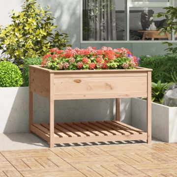 Gossi jardiniera cu raft, 111,5x111,5x81 cm, lemn masiv de pin